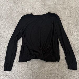 Old Navy Black/Grey Long Sleeve Women's Athletic Tee